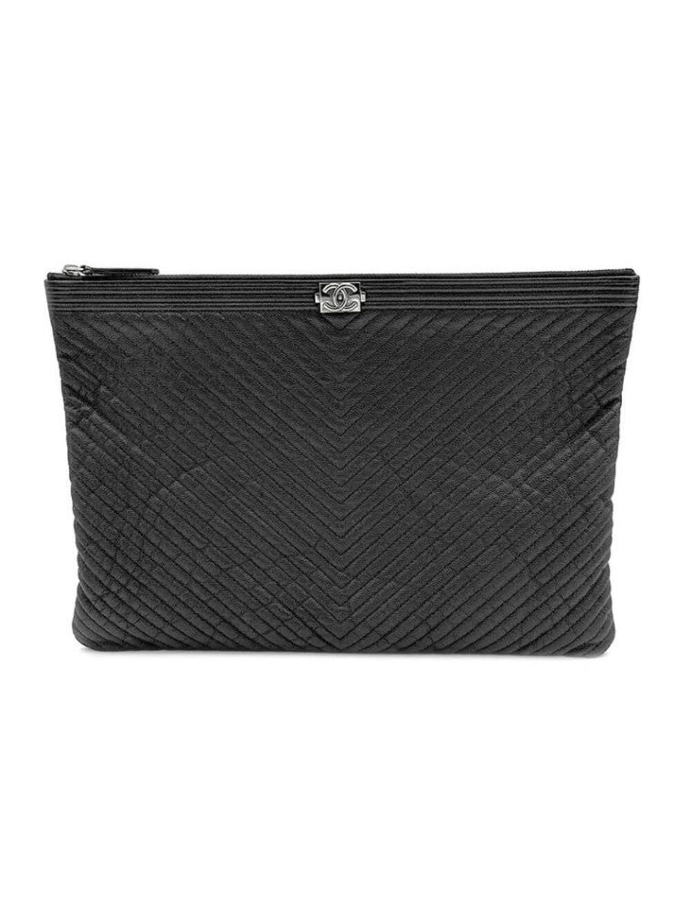 Fapis Chanel Chevron Boy Clutch #352414F64B